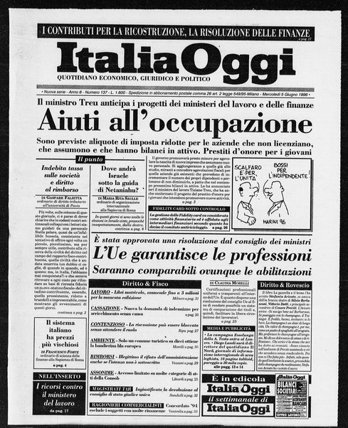 Italia oggi : quotidiano di economia finanza e politica